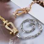 FORCE Large Horseshoe Clasp Metal Bracelet - Prosperity & Stability Anchor