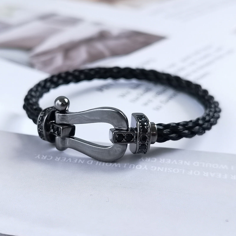 FORCE Large Series Black Samurai Bracelet - Protective Energy Shield & Success Talisman