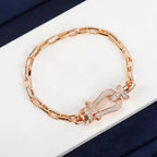 FORCE Large Horseshoe Clasp Metal Bracelet - Prosperity & Stability Anchor