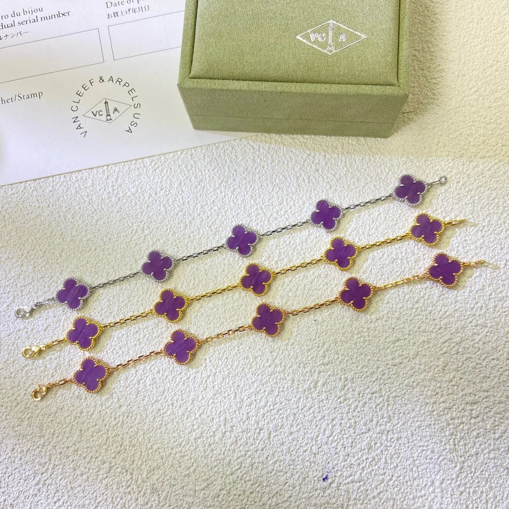 Lucky Clover 5-Motif Bracelet - Violet Collection
