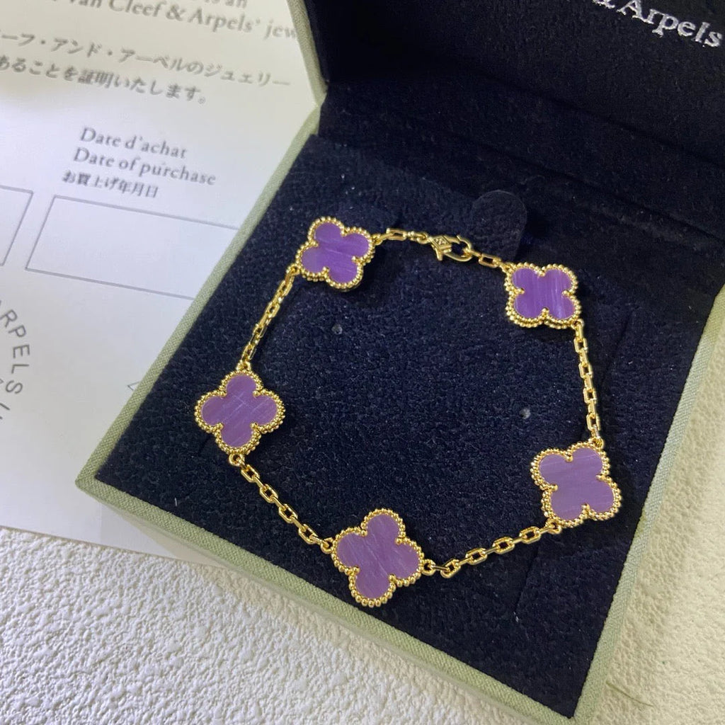 Lucky Clover 5-Motif Bracelet - Violet Collection