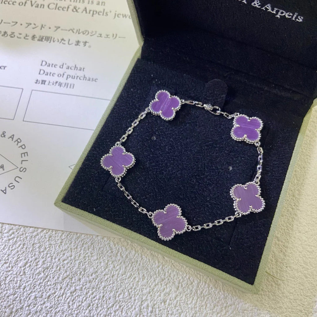 Lucky Clover 5-Motif Bracelet - Violet Collection