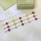 Lucky Clover 5-Motif Bracelet - Violet Collection