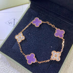 Lucky Clover 5-Motif Bracelet - Violet Collection