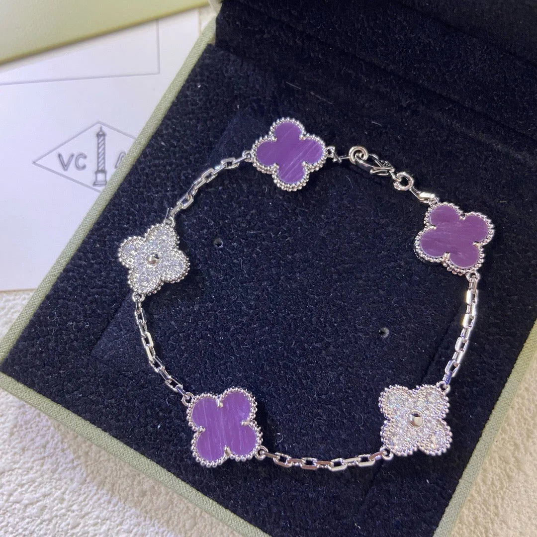 Lucky Clover 5-Motif Bracelet - Violet Collection