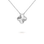 15mm Kleeblatt-Anhänger-Halskette – Signature Kollektion aus Naturstein und Weißgold
