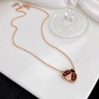 Lucky Carnelian Ladybug Charm Necklace