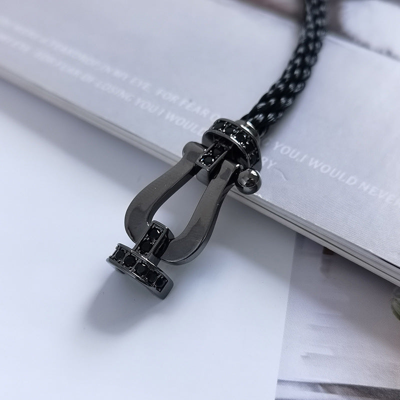 FORCE Large Series Black Samurai Bracelet - Protective Energy Shield & Success Talisman
