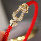 FORCE Large Horseshoe Full Diamond Bracelet - Gold