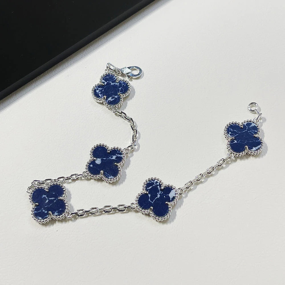 Lucky Clover 5-Motif Bracelet - Pietersite Collection