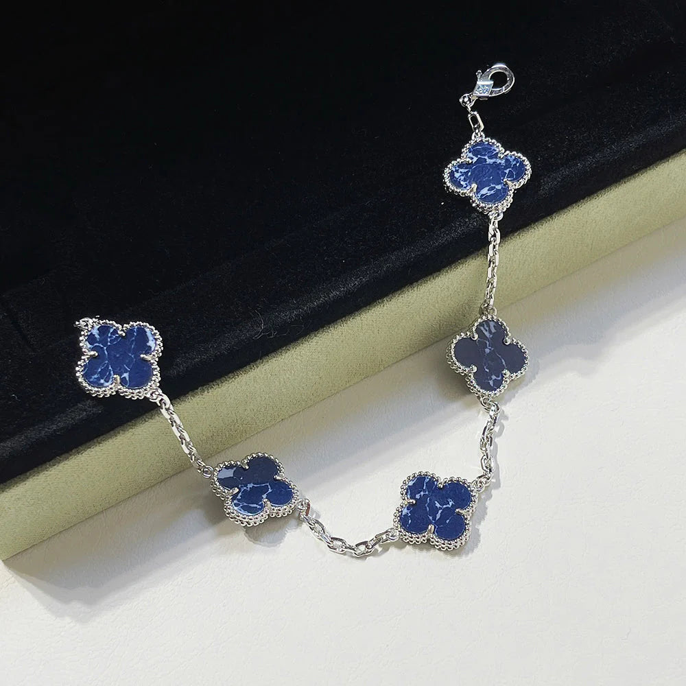 Lucky Clover 5-Motif Bracelet - Pietersite Collection