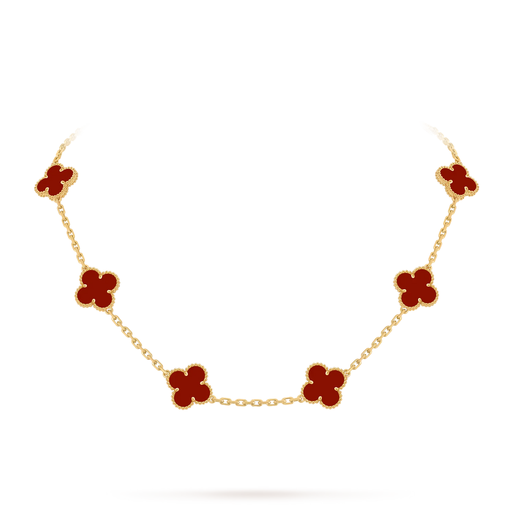 Klassisches Glücksklee-Halskette mit 10 Motiven aus der Goldkollektion