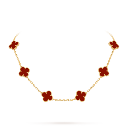 Klassisches Glücksklee-Halskette mit 10 Motiven aus der Goldkollektion