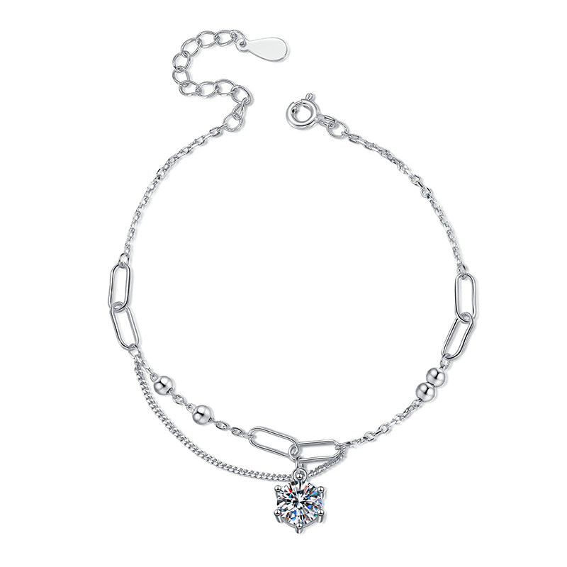 Klassisches Solitaire Moissanit Armband