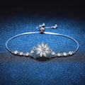 Strahlendes eisiges Kristall-Sonnenblumen-Moissanit-Armband