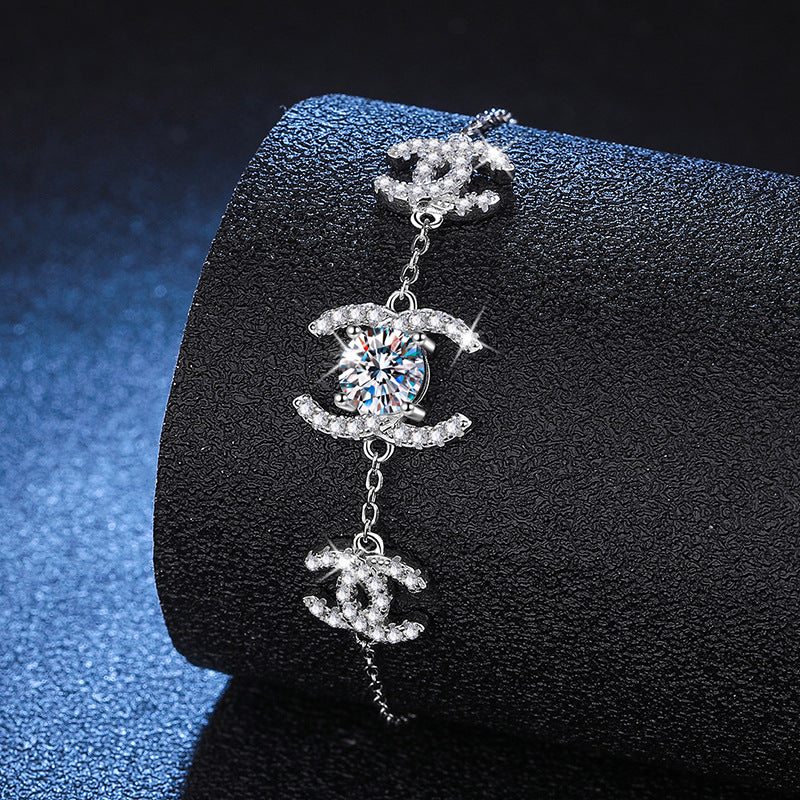 Klassisches ineinandergreifendes Moissanit-Armband