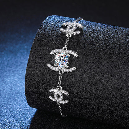 Classic Interlocking Moissanite Bracelet