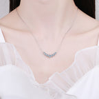 Minimalist Curved Smile Moissanite Necklace