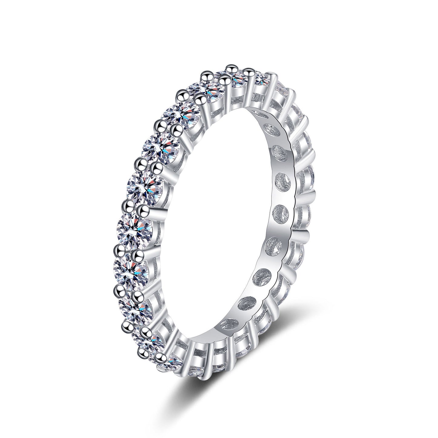 Luxuriöser 2,2 Karat Voll-Eternity Moissanit-Ring
