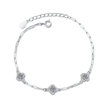Triple-Clover Moissanite Bracelet