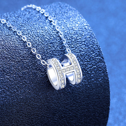 Full-Pave "H" Moissanite Pendant Necklace