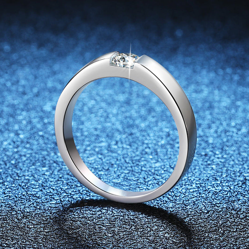 Sleek Minimalist Couple's Moissanite Ring