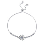 Strahlendes eisiges Kristall-Sonnenblumen-Moissanit-Armband