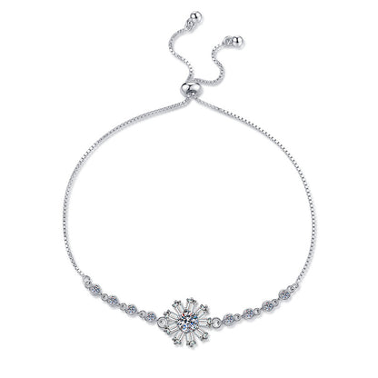 Radiant Icy Crystal Sunflower Moissanite Bracelet