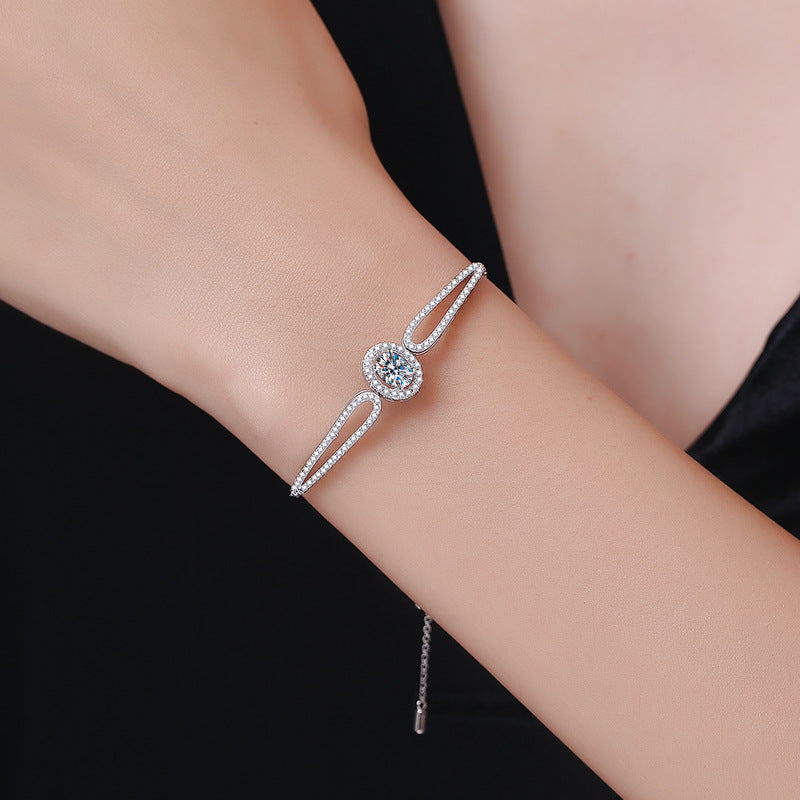 "Pigeon's Egg" Teardrop Moissanite Bracelet