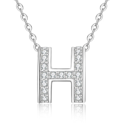 Full-Pave "H" Moissanite Pendant Necklace