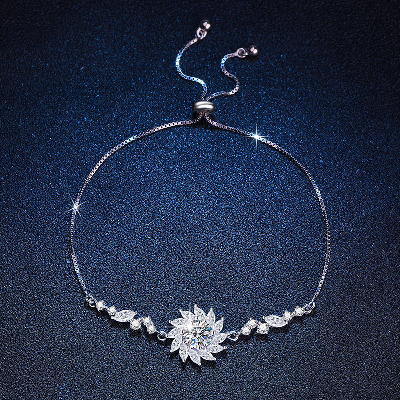 Strahlendes Sonnenblumen-Moissanit-Armband