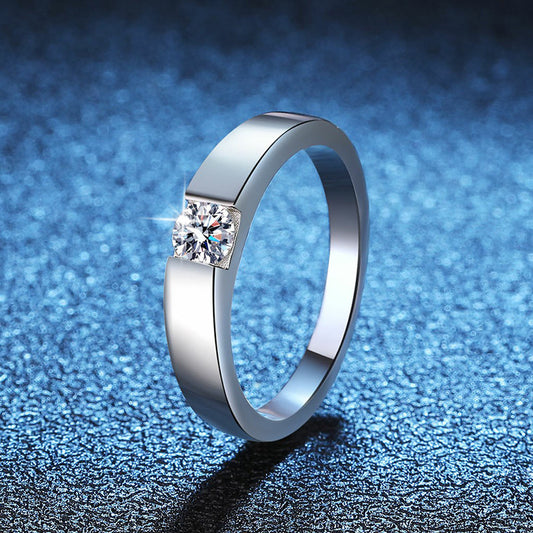 Sleek Minimalist Couple's Moissanite Ring