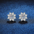 Radiant Sunflower Moissanite Stud Earrings