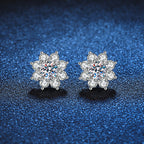 Radiant Sunflower Moissanite Stud Earrings