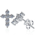 Funkelnde Kreuz-Moissanit-Ohrstecker