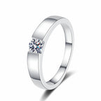 Eleganter, minimalistischer Moissanitring für Paare