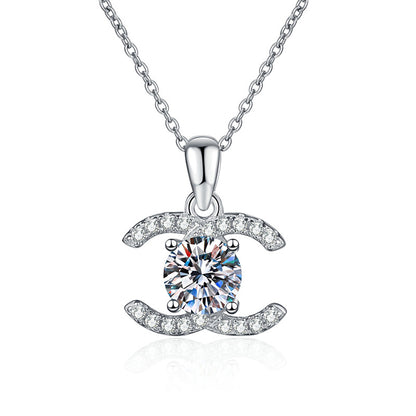 Classic Interlocking Moissanite Pendant Necklace
