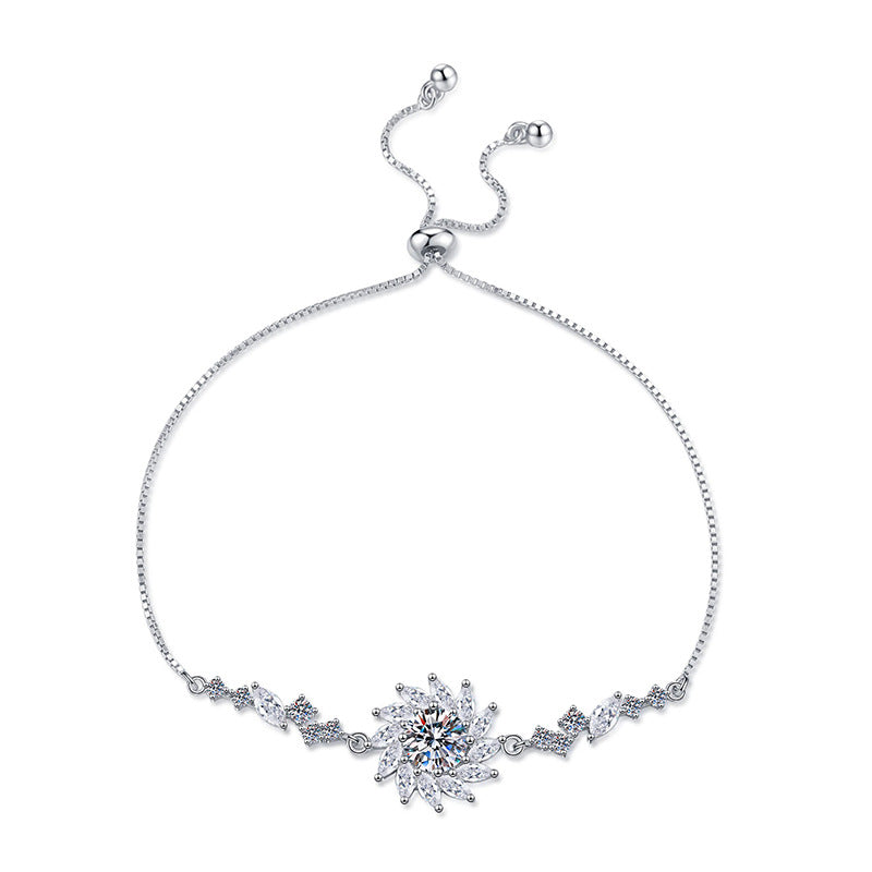 Strahlendes Sonnenblumen-Moissanit-Armband