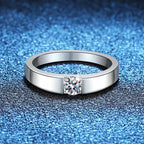 Eleganter, minimalistischer Moissanitring für Paare