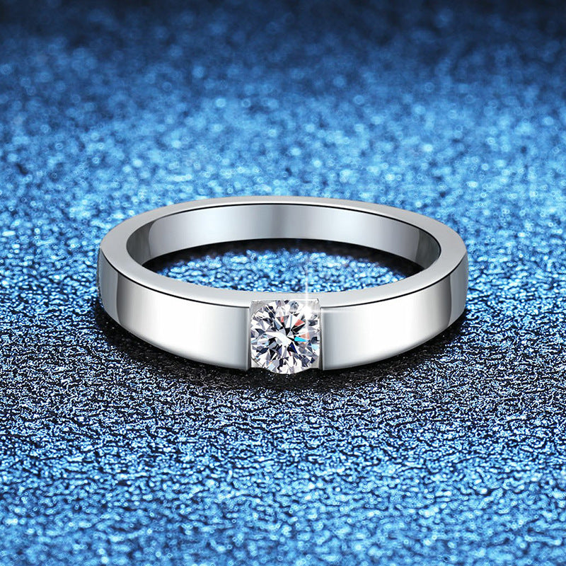 Sleek Minimalist Couple's Moissanite Ring