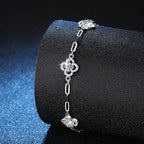 Kleeblatt-Moissanit-Armband