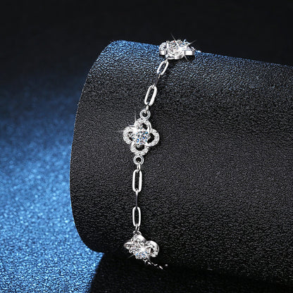 Triple-Clover Moissanite Bracelet