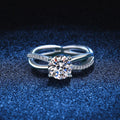 Elegant 4-Prong Crossover Moissanite Engagement Ring