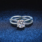 Elegant 4-Prong Crossover Moissanite Engagement Ring
