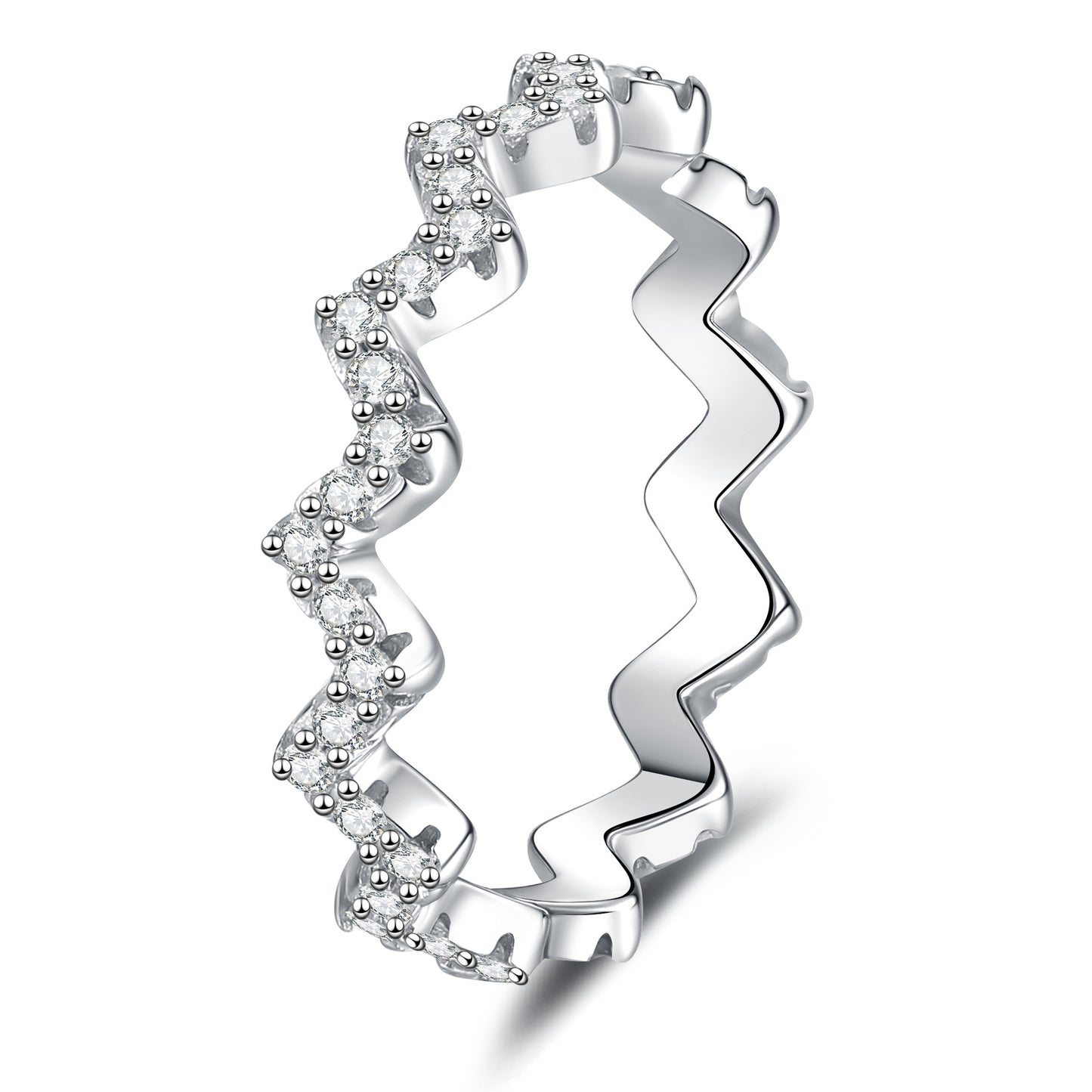 Chic Wavy Moissanite Eternity Ring