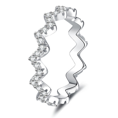 Chic Wavy Moissanite Eternity Ring