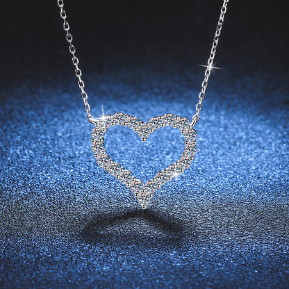 Romantic Heart Moissanite Pendant Necklace