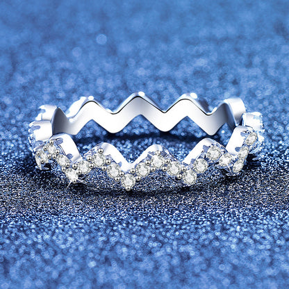 Chic Wavy Moissanite Eternity Ring