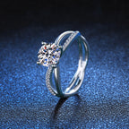 Elegant 4-Prong Crossover Moissanite Engagement Ring