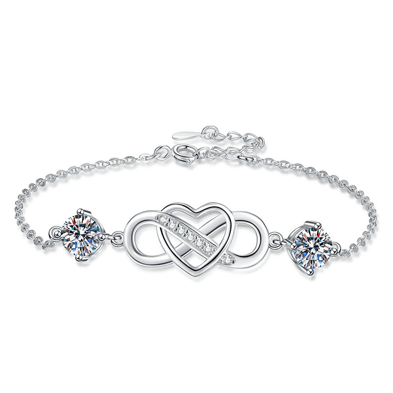 Doppelstein-Moissanitarmband „Liebesverbindung“